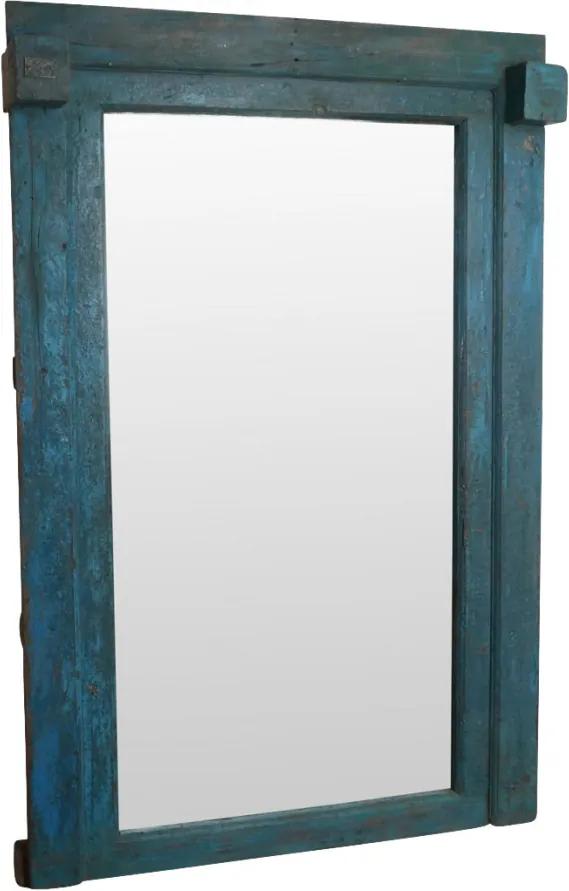 Oglinda dreptunghiulara albastra din lemn si sticla 138x210 cm Wilhos Raw Materials