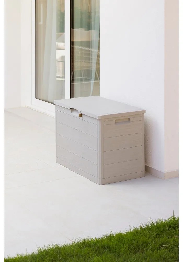 Cutie de depozitare pentru grădină gri deschis din plastic Woodys – Toomax