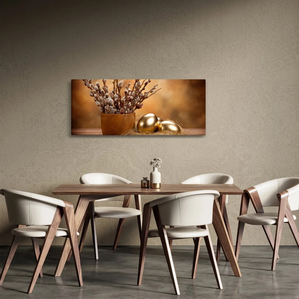 Tablou cu ou și pisicuțe (120x50 cm)