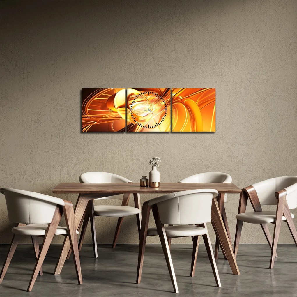 Tablou cu abstracție (cu ceas) (90x30 cm)