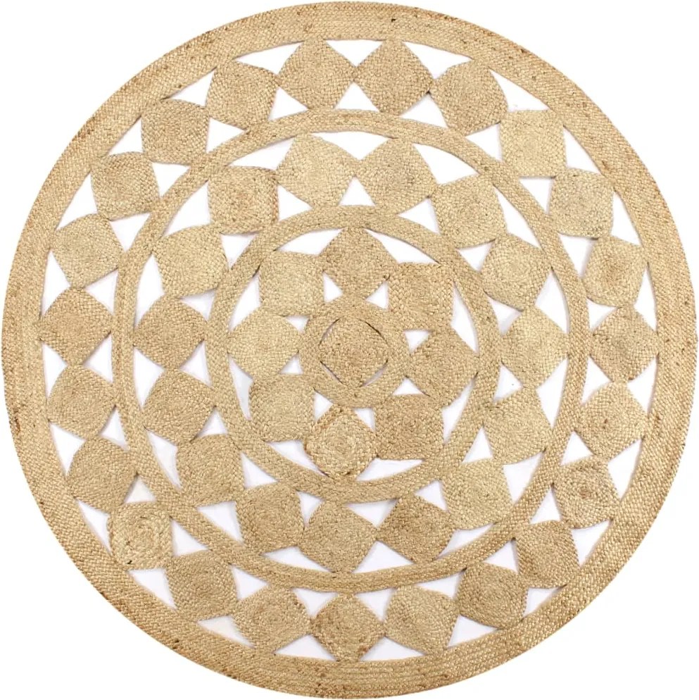 vidaXL Covor manual din iută împletită, 90 cm