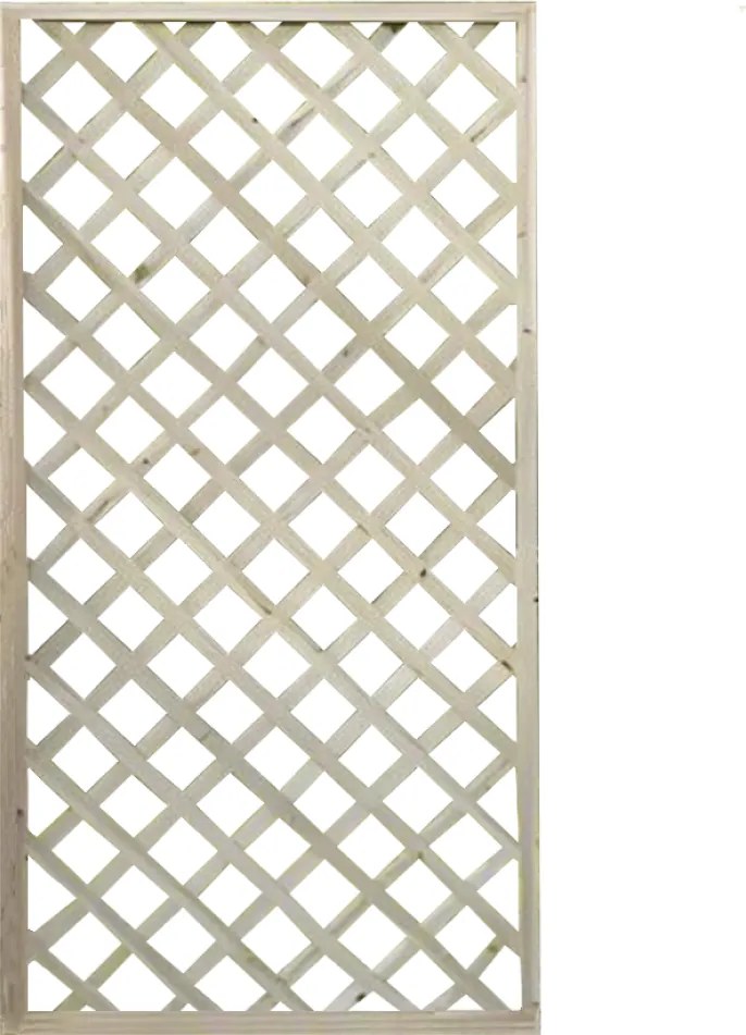Ecran cu grilaj, natural, lemn, 90x120 cm, KALIFE TYP 2