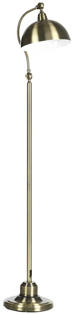 HOMCOM Lampadar de camera cu abajur ajustabil, intrerupator la picior 42 x 25,5 x 152 cm ton de alama | Aosom Romania