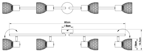 Spot TEXAS 4xE14/40W/230V crom mat Globo 54809-4