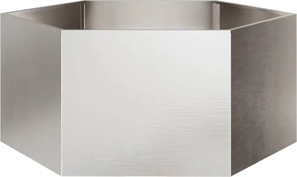 vidaXL Jardinieră de grădină 104x90x45 cm oțel inoxidabil hexagonal