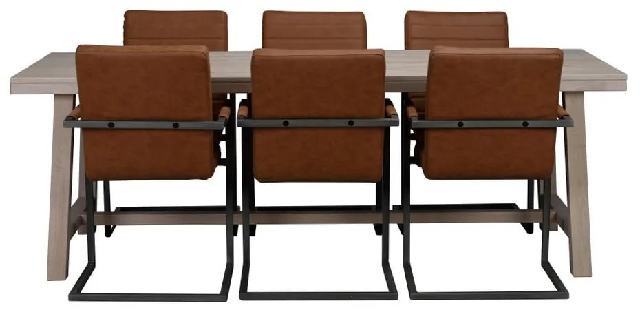 Masă de dining din lemn de stejar lăcuit Rowico Brooklyn, 220 x 95 cm, mat