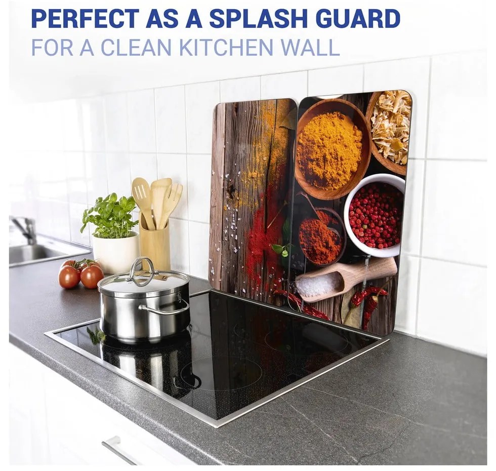 Set 2 protecții din sticlă pentru aragaz Wenko Spices, 52 x 30 cm