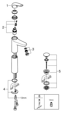 Baterie pentru lavoar GROHE SWIFT 319 mm, crom lucios - 24331001