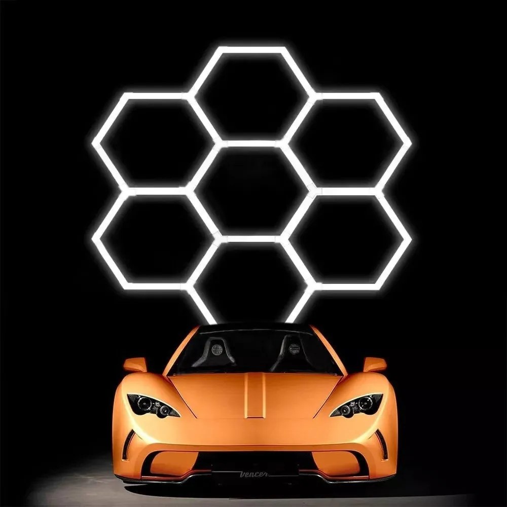 Panou LED HoneyComb, 7 Hexagoane, Lumină Rece 6500K, 240W