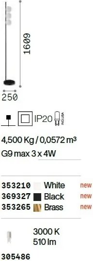 Lampa de podea moderna BINOMIO PT3 BIANCO