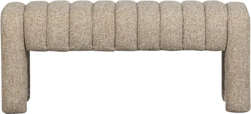 Bancă maro deschis capitonată cu tapițerie din țesătură bouclé Frex – WOOOD