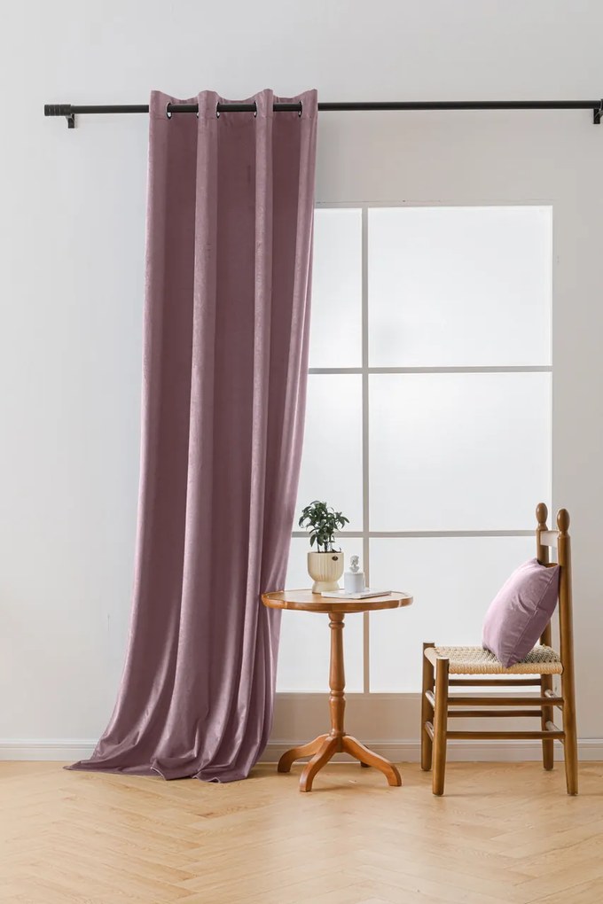 Draperie din catifea Culoare violet deschis, VELVET 140x250 cm Agatat: Inele metalice