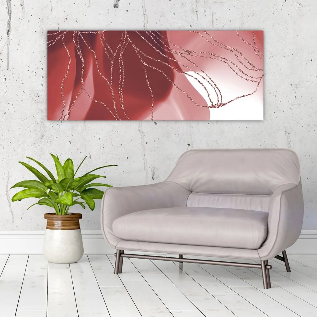 Tablou - Floare abstractă roșie N⁰1 (120x50 cm)