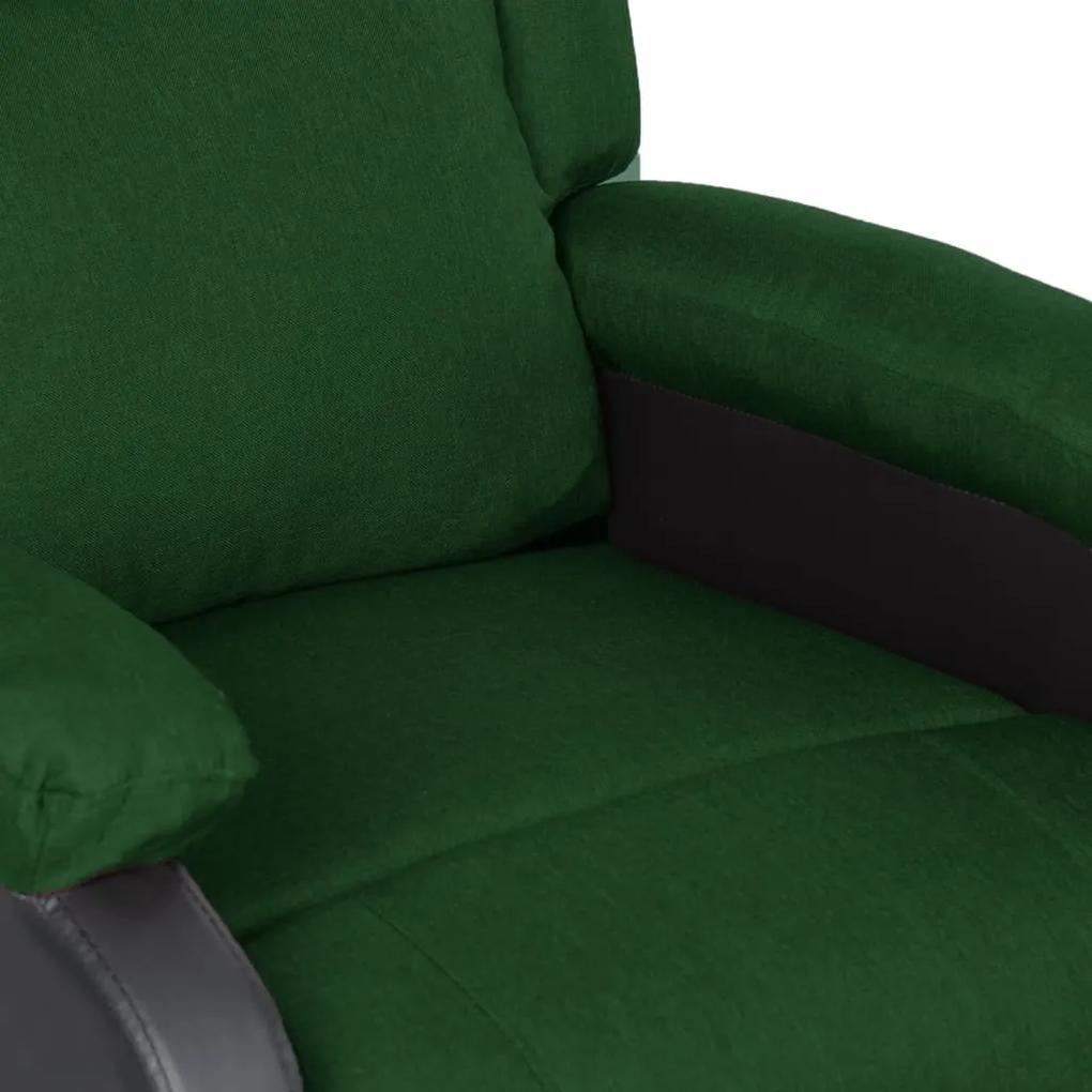 Fotoliu masaj rabatabil electric verde inchis piele eco textil 1, Morkegronn