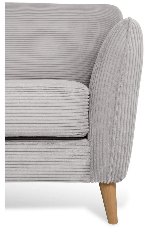 Colțar gri deschis cu tapițerie din catifea reiată (cu colț pe partea stângă ) Paris – Scandic