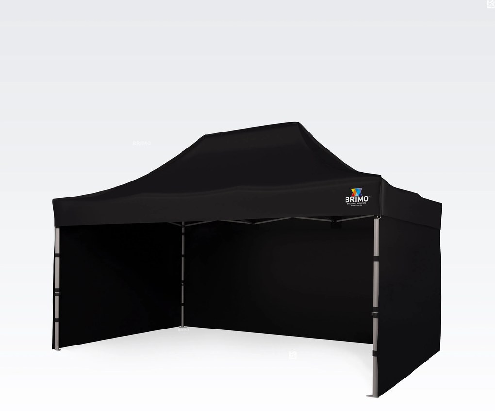 Cort pliabil 3x4,5m - cu 3 pereți - Negru