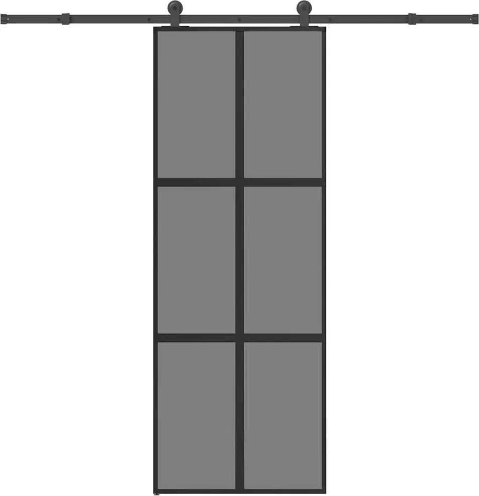 vidaXL Ușă glisantă cu set de feronerie sticlă temperată și aluminiu