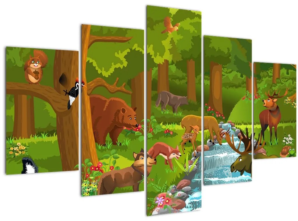 Tablou pentru copii cu animale (150x105 cm)