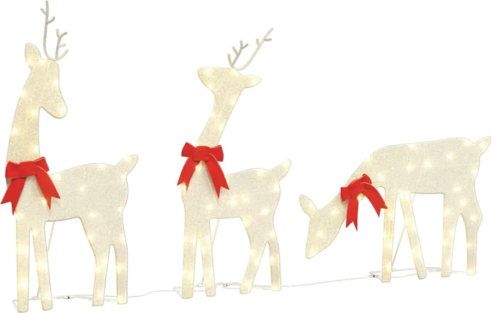 vidaXL Decoratune de Crăciun Ren 3 buc 90 LED-uri Alb Cald