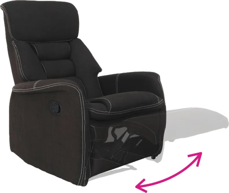 Fotoliu pentru relaxare, material textil ciocolatiu, KOMFY
