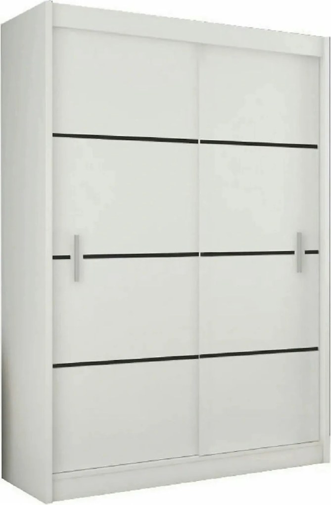 Dulap MERINA, alb/negru, PAL melaminat, cu 2 usi, 150x60x215 cm