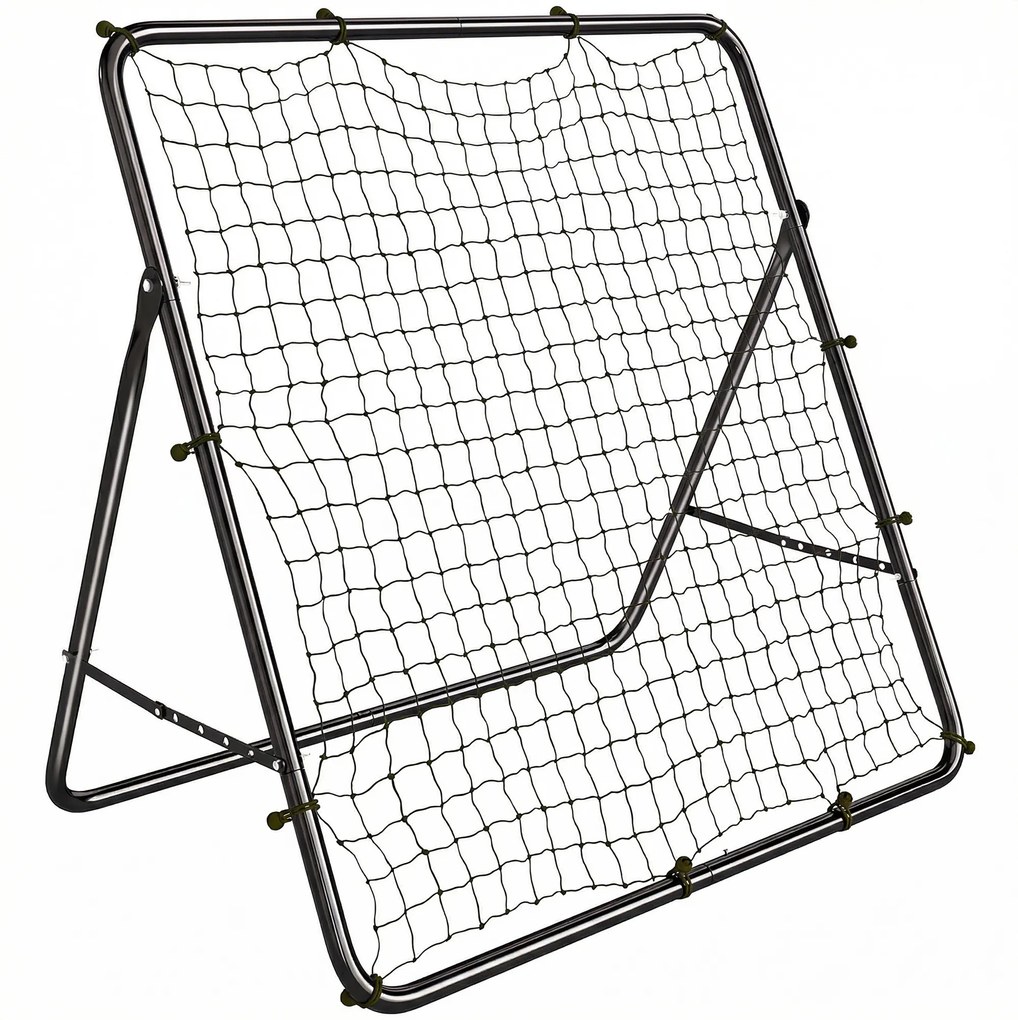 SPORTNOW Plasă de respingere pliabilă rebounder pentru fotbal cu unghi reglabil în 5 niveluri cu tub din oțel 120x73x112 cm Negru | Aosom Romania
