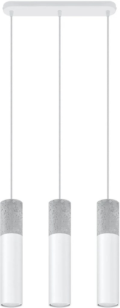 Sollux Lighting Borgio lampă suspendată 3x40 W alb-beton SL.0649