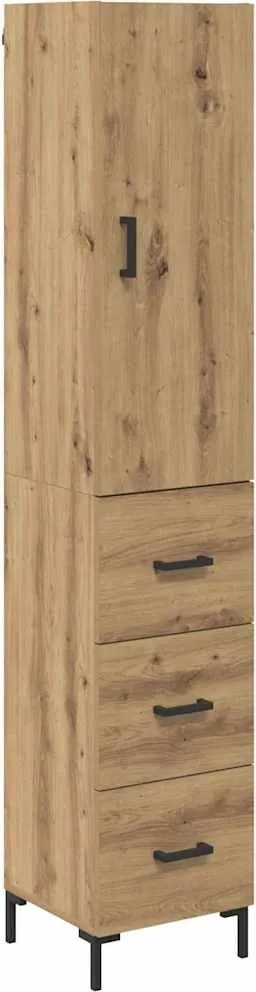vidaXL Bufet Stejar Artizanal 69,5 x 34 x 180 cm Lemn compozit