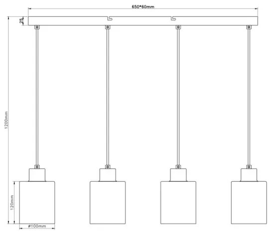 Globo 54114-4H - Lustră pe cablu TRENT 4xE27/40W/230V