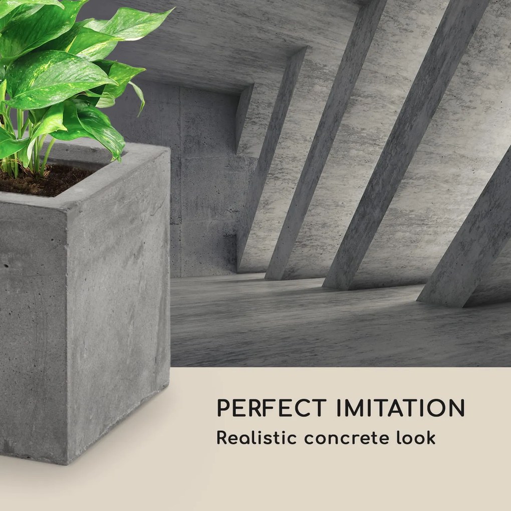 Solidflor, ghiveci 75 x 20 x 20 cm din fibră de sticlă interioar / exterioar gri deschis