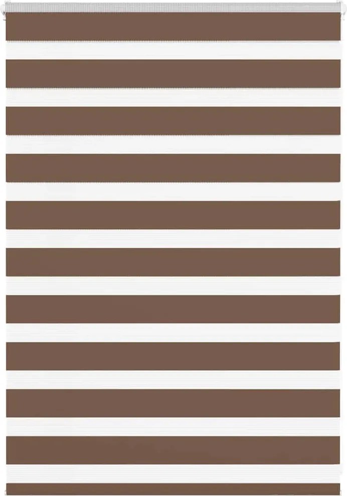 vidaXL Jaluzea tip zebra maro lățime țesătură 105,9 cm poliester