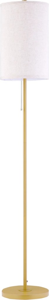 HOMCOM Lampadar cu Abajur din In și Dulie E27, In și Oțel, 25,5x25,5x157 cm, Auriu | Aosom Romania