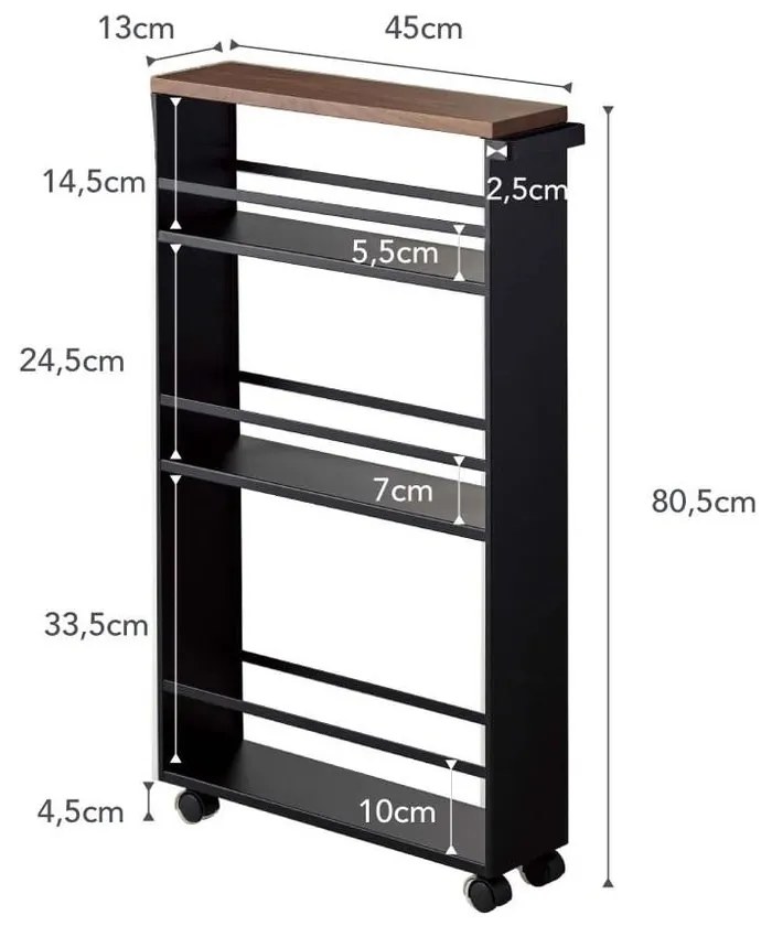 Etajeră de baie neagră din metal 47,5x81 cm Tower – YAMAZAKI