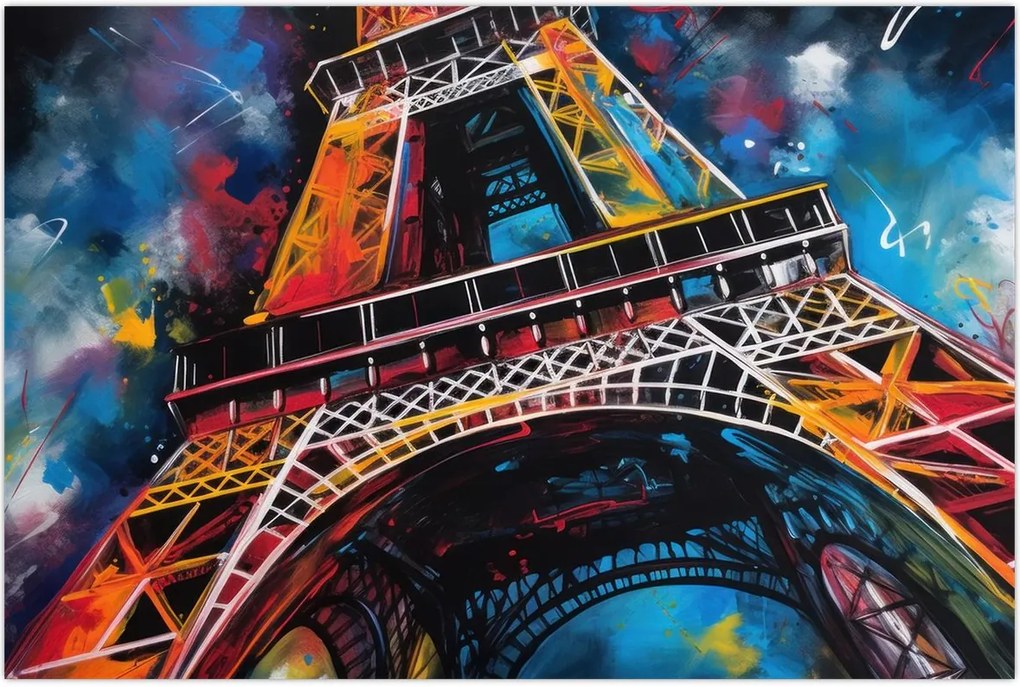 Tablou - Pictură a Turnului Eiffel II. (90x60 cm)