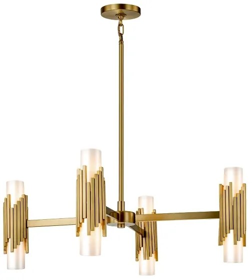 Elstead MARVELE8-AB-OPAL - Lustră MARVELE pe tijă, 8xE14/40W/230V, cu finisaj auriu