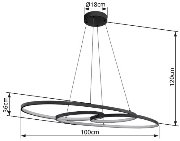 Lustră LED pe cablu Globo 67177-40 SPIRA LED/39W/230V 2700/4000/6500K