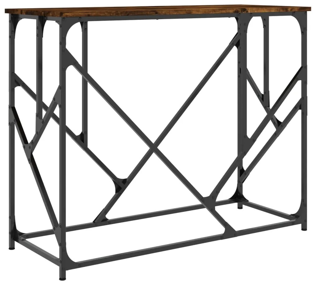 834117 vidaXL Măsuță consolă, stejar fumuriu, 100x40x80 cm, lemn prelucrat