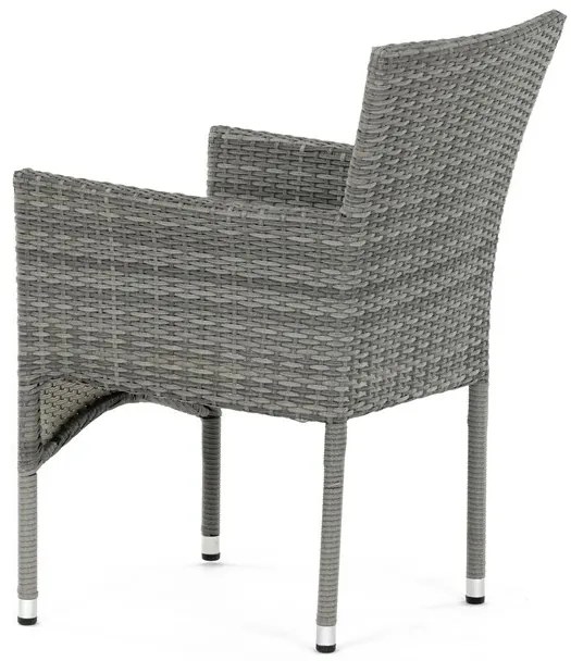 Autronic Scaun de grădină, metal, polyratan, gri,AZC-S2118 GREY