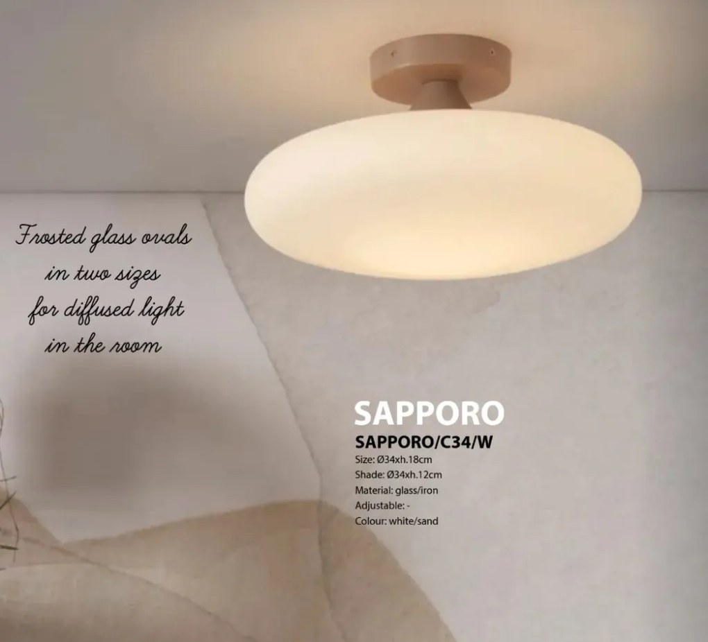Plafoniera moderna design decorativ Sapporo alb/sand