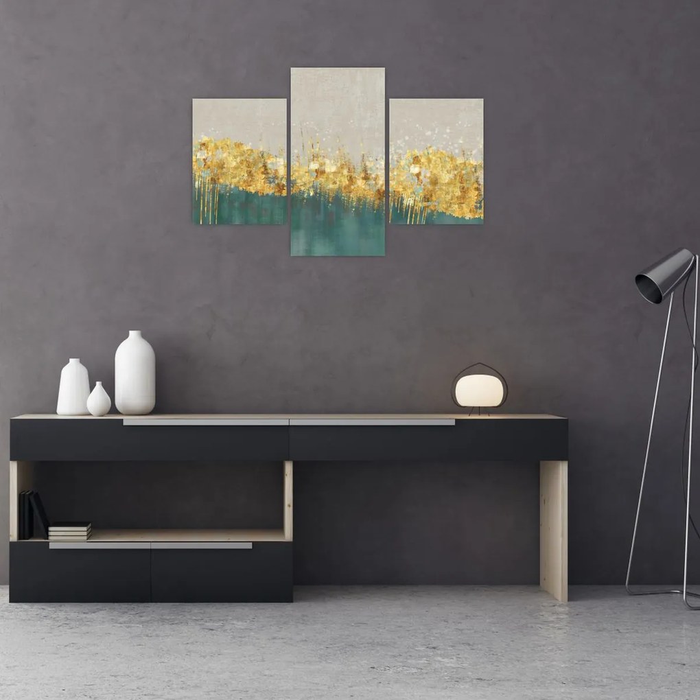 Tablou - Textura cu decor auriu (90x60 cm)