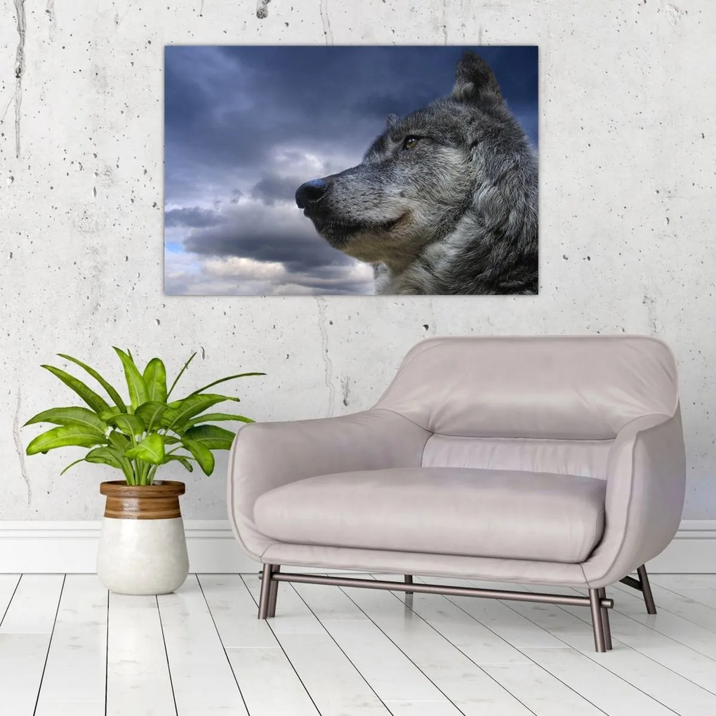 Tablou - Cap de lup (90x60 cm)