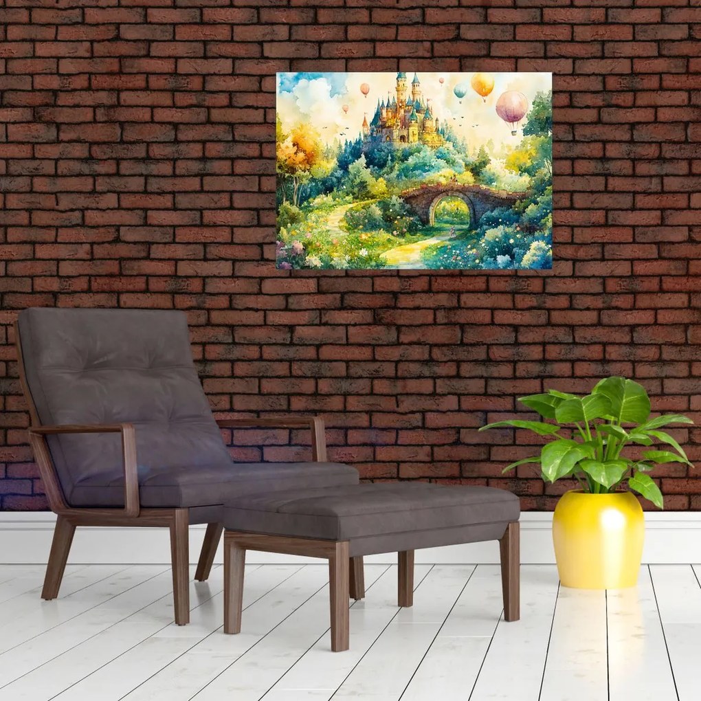 Tablou pe sticlă - Castel de Poveste (70x50 cm)