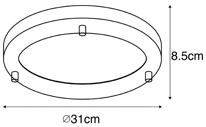 Plafoniera moderna aurie 31 cm IP44 - Yuma