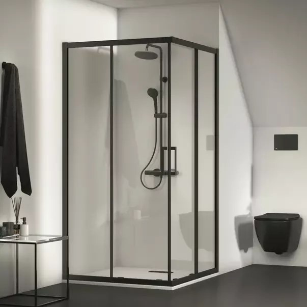 Usa glisanta cu segment fix 100 cm negru mat Ideal Standard Connect 2 K9262V3