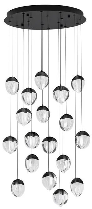 Lustra cu 18 pendule LED ALICIA negru