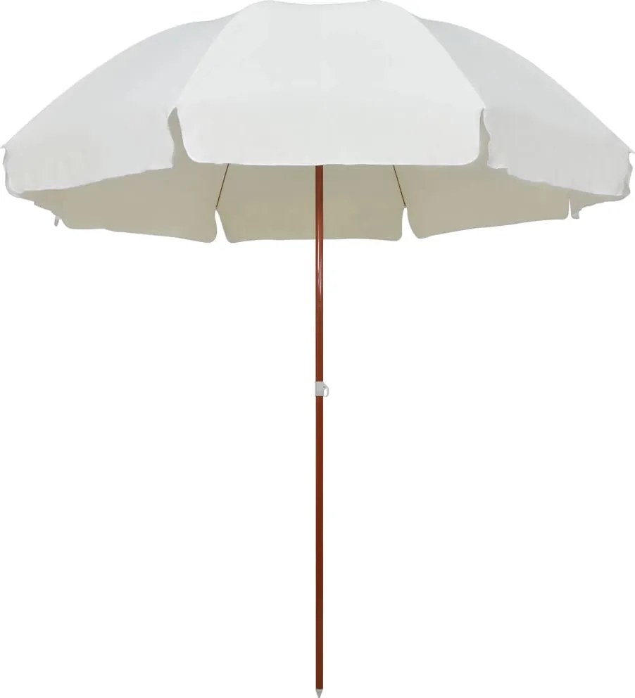 vidaXL Umbrelă soare de grădină cu stâlp din oțel, nisipiu, 300 cm