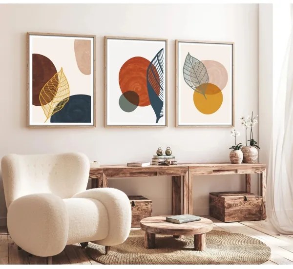 SET 3x pictură în ramă foto 50x70 cm colorat