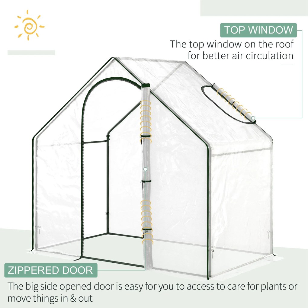 Outsunny sera de gradina, sera din PVC transparent sera pentru plante, legume, fructe 180x105x165 cm | AOSOM RO