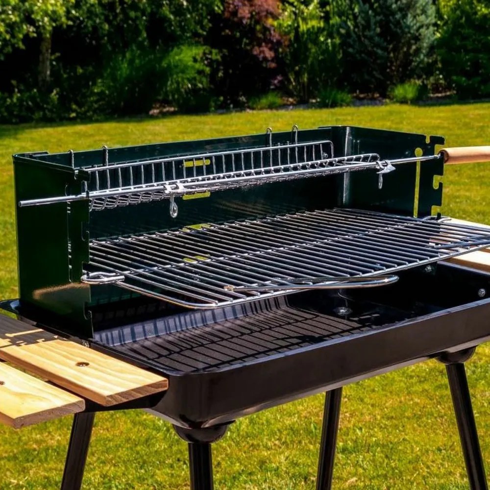 Grătar cu cărbune dreptunghiular cu role MIR244