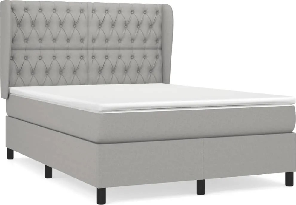 vidaXL Pat continental, gri deschis, 140x200 cm, material textil